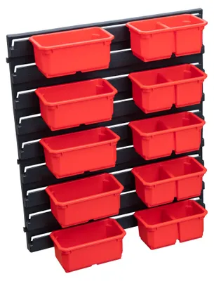 Image de Qbrick System Container Set Nr. 3 Paroi d'atelier 39 x 35 cm avec 10 étagères pour PRO Organizer 100 Expert / 200 Expert / PRO Drawer 3