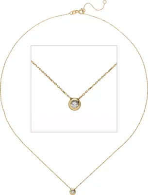 Produktbild von Collier Kette mit Anhänger 333 Gold Gelbgold 1 Zirkonia 45 cm