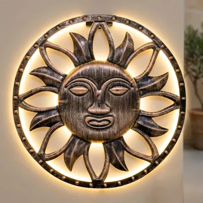 Produktbild von 1.01 Solar Wandlicht SONNE - ca. Ø 37,3 cm - Deko Garten Wand Beleuchtung