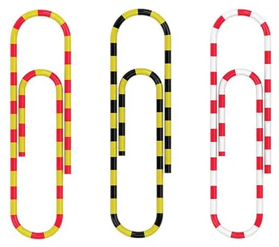 Produktbild von Büroklammern Streifen Motiv 28mm Metall / Kunststoff 100 Stück Bunt