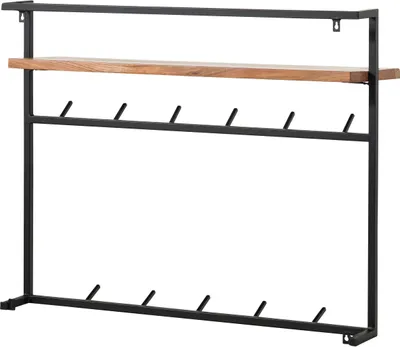 Produktbild von MASSIVMOEBEL24 Wandgarderobe Akazie 100x30x80 natur lackiert MELBOURNE #108