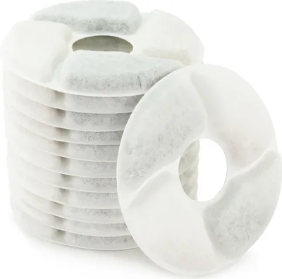 Produktbild von MidGard 12 Stück Katzenbrunnen Filter, Ersatzfilter für Wasserspender, Ersatzfilter für 2,0-2,5L Trinkbrunnen, Filters mit Harz und Aktivkohle für Katzen und Hunde