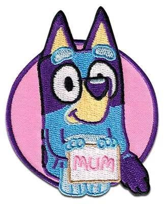 Obrázok produktu pre Bluey, motív mamy, 7 x 5,5 cm: Kommerčné produkty spoločnosti Mercera Bluey © - aplikácie, motívy na našitie alebo na prilepenie žehlením, aplikácie, nášivky, záplaty, vhodné na prilepenie žehlením