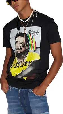 Productafbeelding van Dsquared2 T-shirt met Bob Marley print, zwart, voor heren