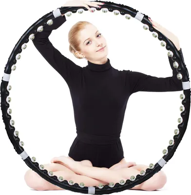Produktbild von Hula Hoop Reifen, Massagenoppen + Magnete Hoopdance Hooping Fitnessreifen 0,9 kg Schwarz-Weiß