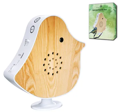 Produktbild von Northpoint Naturgeräusche Box Vogel Sound Box Echtholz Bewegungsmelder Sound Sensor Timer USB-C Weißesche
