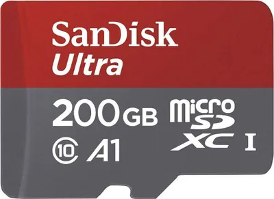 Produktbild von SanDisk Ultra, 200 GB, MicroSDXC, Klasse 10, UHS-I, 100 MB/s, Class 1 (U1)