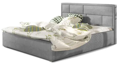 Produktbild von Doppelbett mit Polsterung 140x200 LUXERIO 2 - hellgrau