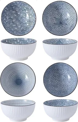 Produktbild von Keramische Dessert- und Salatschalen 4-teilig, kleine Keramikschalen, Dessert- und Snack-Sets