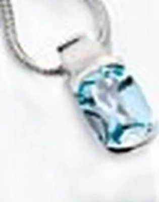 Produktbild von JOBO Anhänger 585 Gold Weißgold 1 Blautopas