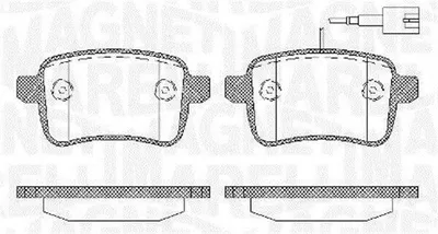 Produktbild von MAGNETI MARELLI Bremsbeläge Satz Hinten Bremsklötze für ALFA ROMEO GIULIETTA (940) 363916060129
