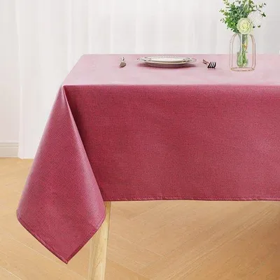 Obrázok produktu pre Vodoodpudivý vianočný obrus s lotosovým efektom, štvorcový, 140 x 240 cm, nepremokavý, s prúžkami, vínovočervený