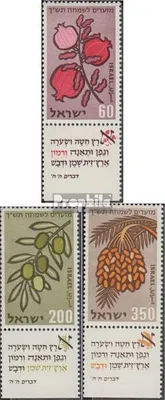 Produktbild von Briefmarken Israel 1959 Mi 184-186 mit Tab (kompl.Ausg.) gestempelt Jüdische Festtage: Früchte