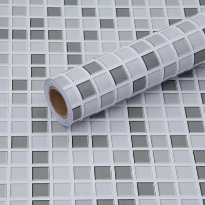 Produktbild von Fantasnight Fliesenaufkleber Mosaik Grau Weiß Fliesensticker 30 × 300 cm Fliesenfolie küche Mosaikfliesen Selbstklebende Folie für Bad und Küche Deko