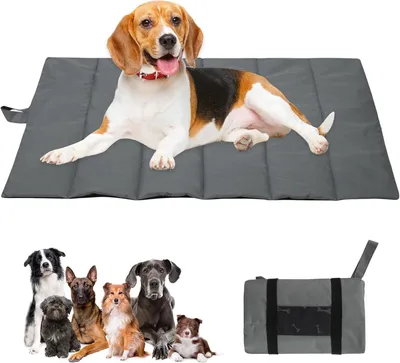 Imagen del producto de Alfombrilla impermeable para perros, plegable, de 108 x 66 cm, para uso en exteriores