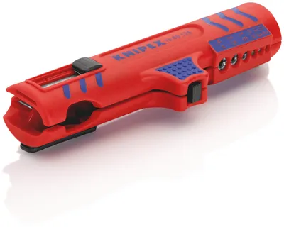 Produktbild von Knipex 168-5125SB Univ.-Abmantelungswerkz.+ Zusatzfunktionen, rot/blau