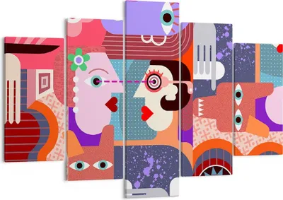Produktbild von Bild auf Leinwand - Leinwandbild - Abstraktion modern - 150x100cm - Wand Bild - Wanddeko - Leinwanddruck - Bilder - Kunstdruck - Wanddekoration - Leinwand bilder - Wandkunst - EA150x100-3984