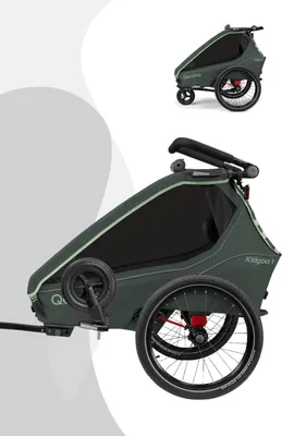 Produktbild von Qeridoo Kidgoo 1 - Kinderfahrradanhänger für 1 Kind, Farbe: Forest Green