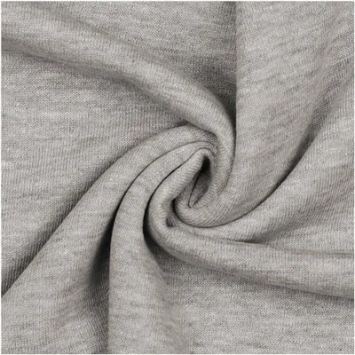 0,5m melierter Sweat-Stoff Meterware Oeko-Tex Sweatstoff Sweat hellgrau