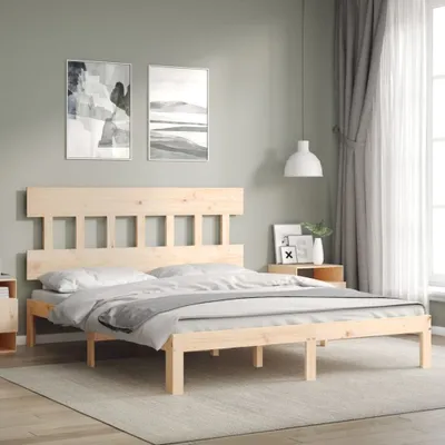 Produktbild von Design Möbel Massivholzbett mit Kopfteil - 2024 Neu