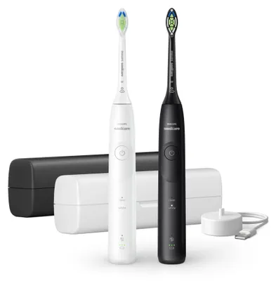 Obrázek produktu pro Philips Sonicare 5500 series HX7119/02, Dospělý, Sonický, Bělicí, 62000 pohybů za minutu, Černá, Bílá, 2 min, 4 x 30 sec