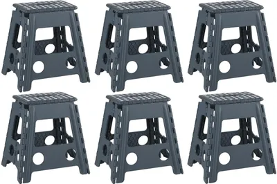 Produktbild von Hocker - 29 x 22 cm - Grau - Kunststoff - 6er Set