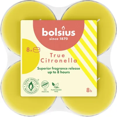 Produktbild von Bolsius Maxi-Lichte Citronella 8er Pack