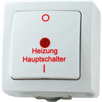 Produktbild von Kopp Nautic Heizungshauptschalter, Aufputz, für Feuchtraum, 250V (10A), IP44, 565302003, arktis-weiß