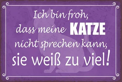 Produktbild von vianmo Holzschild 20x30 cm froh meine Katze nicht sprechen