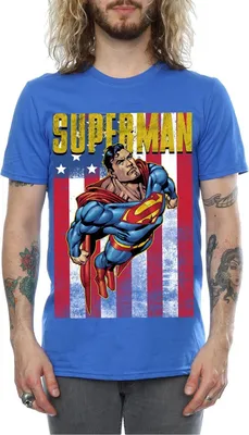 Image de Superman - T-shirt pour homme BI1427 (3XL) (Bleu roi)
