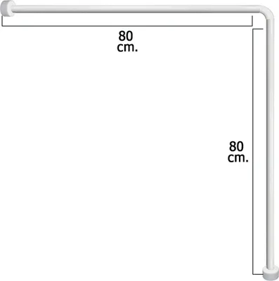 Immagine prodotto di Binario universale per tende da doccia in alluminio bianco 80x80 cm.