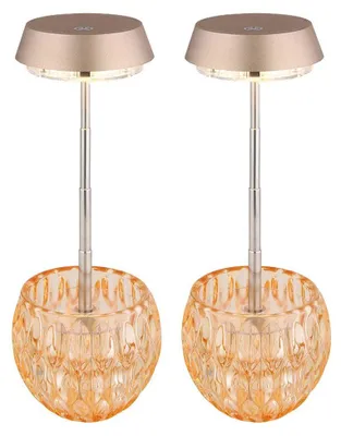 Produktbild von 2x LED Tischleuchte, Glas, Champagner, Touchdimmer, H 28 cm