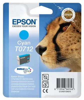 Produktbild von Epson Tintenpatrone Cyan T0712 DURABrite Ultra Ink, Cyan, Tintenstrahl