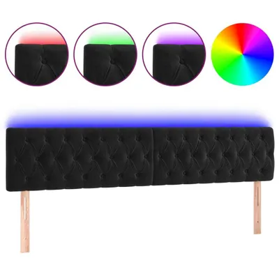 Immagine prodotto di vidaXL Testata LED nera 180x7x78/88 cm in velluto
