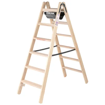 Produktbild von MUNK Stehleiter Holz 33812 beidseitig 2x6Stufen