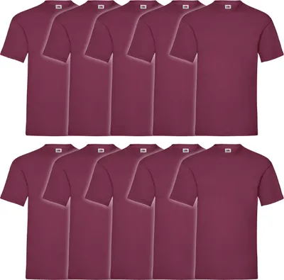 Produktbild von 10er Pack Fruit of the Loom Valueweight T-Shirt Farbe: burgund Größe: L