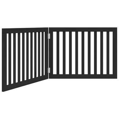 Immagine prodotto di vidaXL Cancelletto per cani pieghevole in 2 pezzi nero 160 cm in legno di pioppo