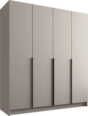 Produktbild von MIRJAN24 Kleiderschrank Santi I, Schlafzimmer, Drehtürenschrank, mit Kleiderstange, Modern, Garderobenschrank, Metallgriffe (Farbe: Cashmere / Cashmere + Schwarz)