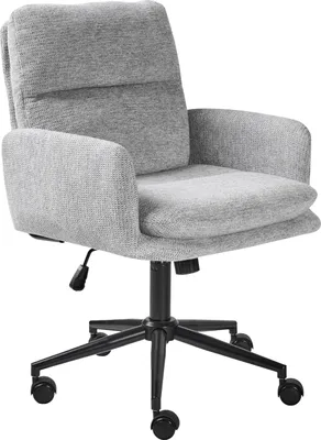 Produktbild von BELIANI Bürostuhl Hellgrau Stoff Höhenverstellbar Drehbar Bremsbare Rollen mit Armlehnen Wippfunktion Modern Drehstuhl Büro Arbeitszimmer Homeoffice