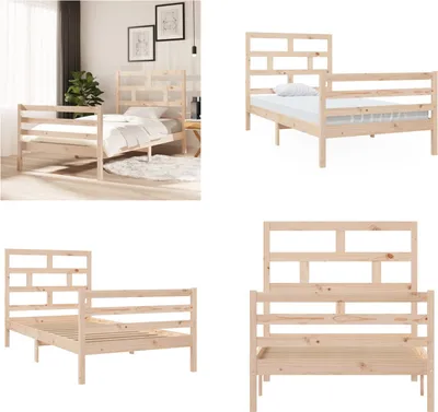 Produktbild von vidaXL Massivholzbett Kiefer 100x200 cm - Bettrahmen - Bettgestell - Bett - Holzbettrahmen