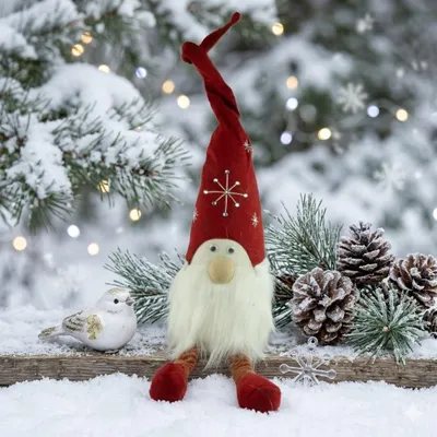 Produktbild von Winterlicher Wichtel Luzifer groß ca. 65 cm - Weihnachtsdekoration
