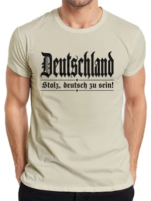 Produktbild von Deutschland Stolz deutsch zu sein Patriot Statement Sarkasmus Herren T-Shirt, Natur, L