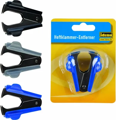 Produktbild von 3 Heftklammerlöser / Entklammerer / Farbe: je 1x blau, grau und schwarz