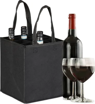 Produktbild von torba na butelki relaxdays na 9 butelek z filcu