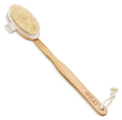 Produktbild von 4FIZJO 2-in-1 Trocken- und Bade-Massagebürste, Naturborsten, abnehmbare Griffstange, Hautstraffung