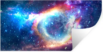 Produktbild von MuchoWow® Wandtattoo Wandsticker Wandaufkleber Sterne - Weltraum - Regenbogen 40x20 cm Selbstklebend und Repositionierbar - Aufkleber