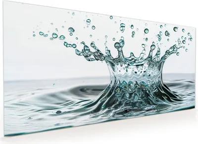 Produktbild von Küchenrückwand Spritzschutz Glas mit Motiv Wassertropfen Splash 40 x 40 cm