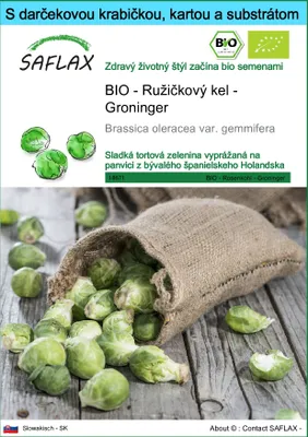 Obrázok produktu pre SAFLAX Darčeková sada - BIO - Ružičkový kel - Groninger - Brassica oleracea var. gemmifera - 30 Semená - S darčekovou krabičkou, prepravným štítkom, darčekovou kartou a pestovateľským médiom