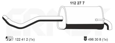Produktbild von ERNST 112277 Endschalldämpfer für VW Lupo (6X1, 6E1) Auspuff