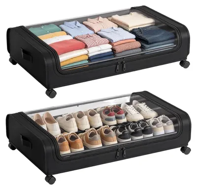 Obrázek produktu pro Úložné boxy pod postel s kolečky (2 kusy)